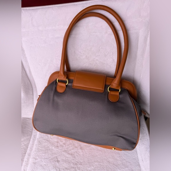 IMAM Shoulder Bag Euciman trapezoid travel brown/gray travel bag lightweight pur - Picture 15 of 16